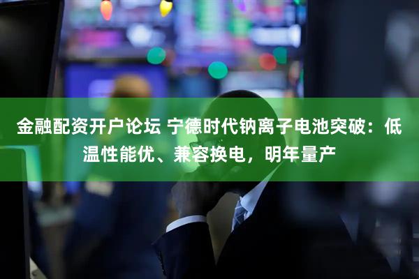 金融配资开户论坛 宁德时代钠离子电池突破：低温性能优、兼容换电，明年量产